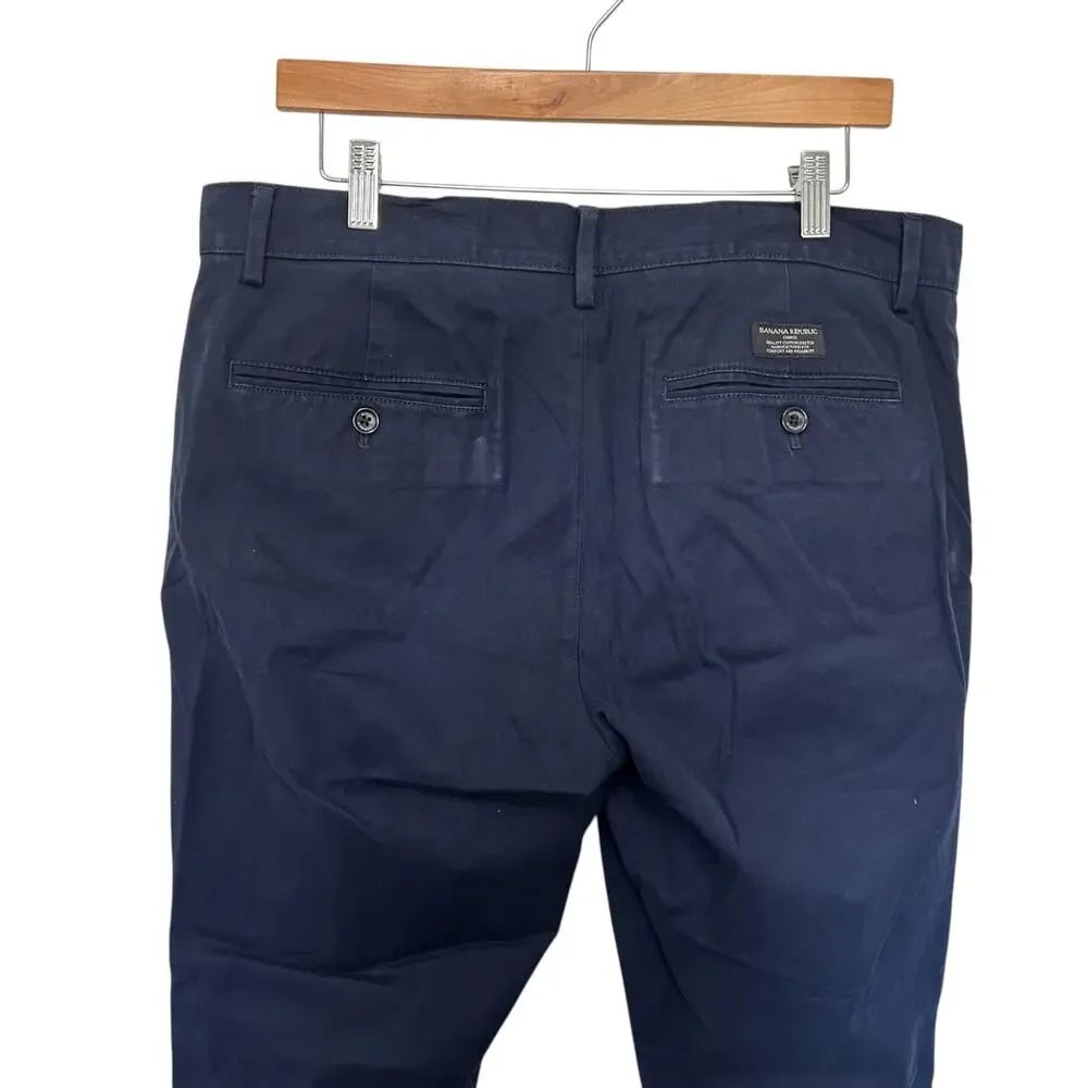 Banana Republic Navy Blue Fulton Chino Pants Sz 34x30